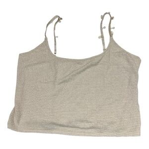 Wild Fable Women’s Cream Shell Trim Straps Textured Cropped Tank Top Size 3X NWT